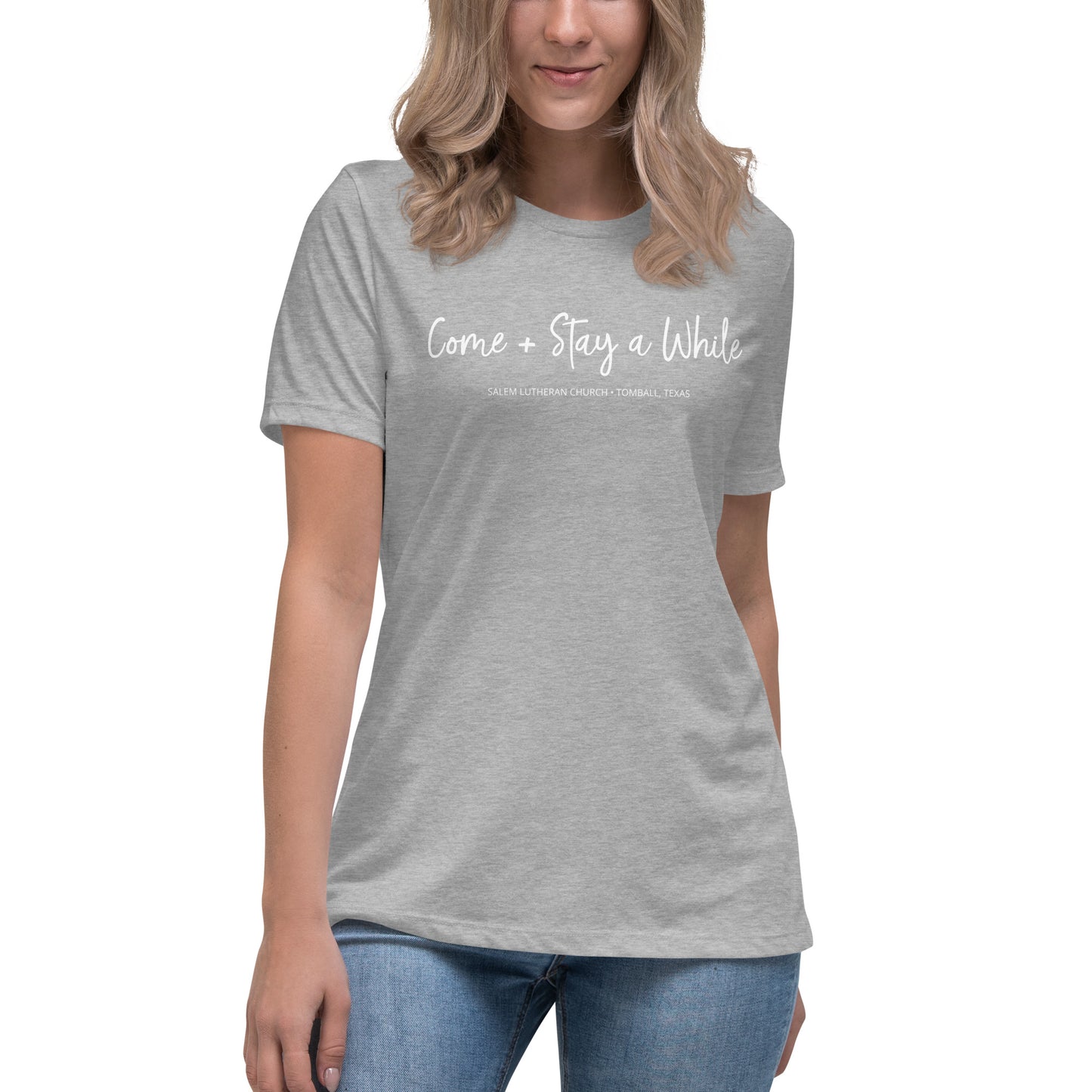 "Come + Stay a While" Women's T-Shirt