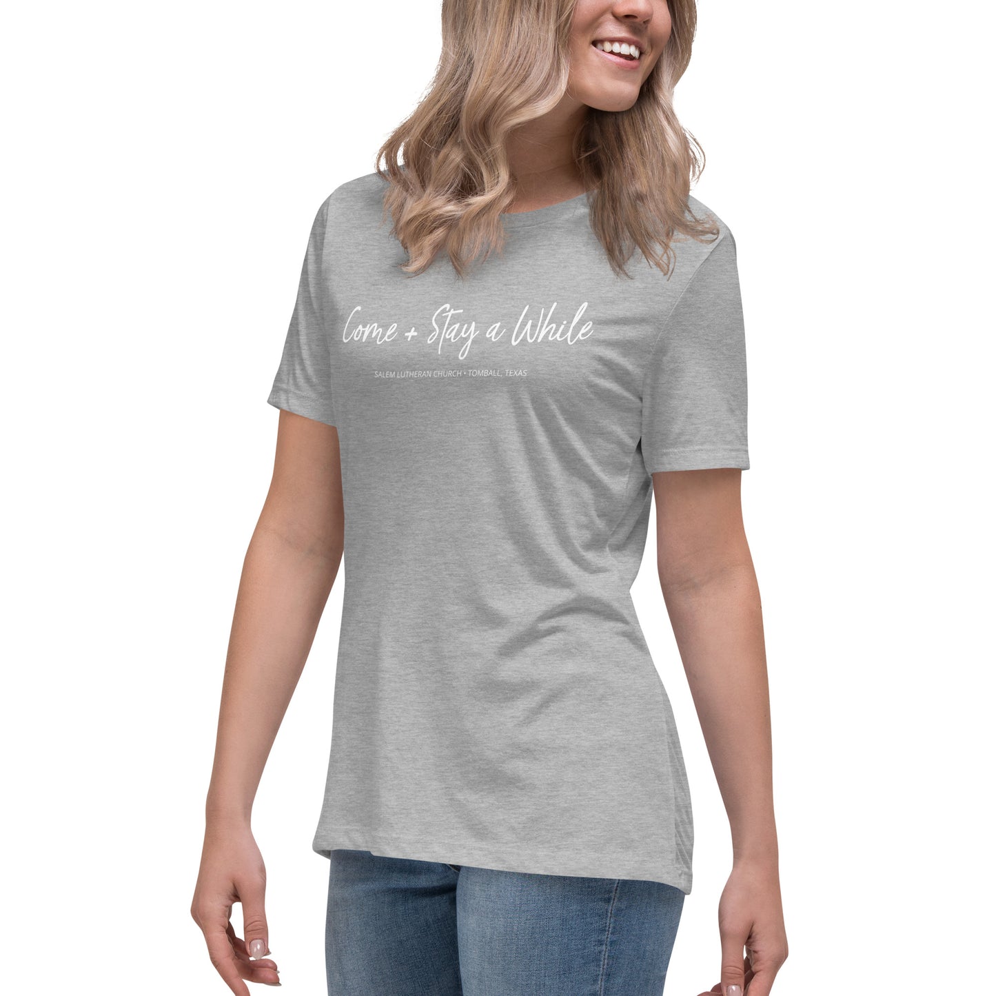 "Come + Stay a While" Women's T-Shirt