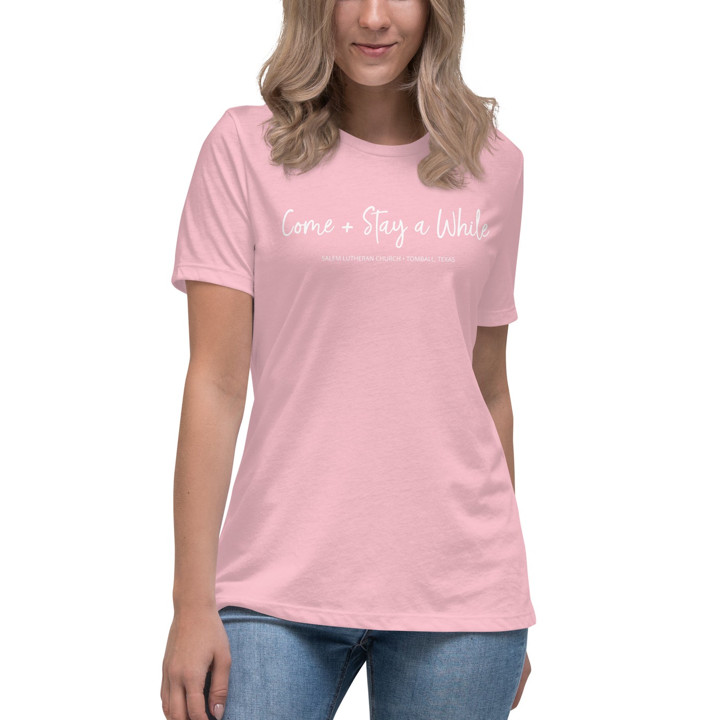 "Come + Stay a While" Women's T-Shirt